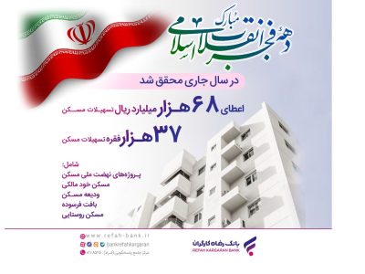 حمایت ۶۸ هزار میلیاردی بانک رفاه کارگران از احداث مسکن در کشور