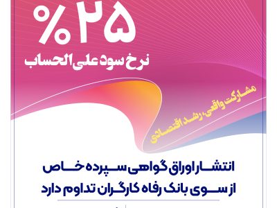 انتشار اوراق گواهی سپرده خاص از سوی بانک رفاه کارگران تداوم دارد