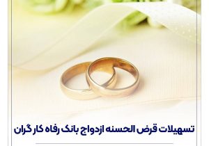 پرداخت حدود ۱۱,۰۰۰ میلیارد ریال تسهیلات ازدواج در فروردین ماه سال جاری توسط بانک رفاه کارگران